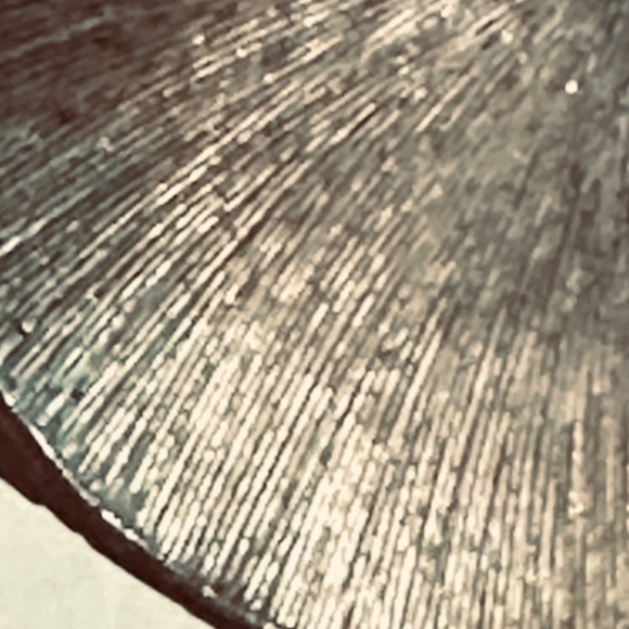 Silver Tone Round Pendant w/Open Circle at top & 2 Bands Across Middle Vintage - Picture 4 of 10